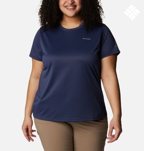 Tricouri Columbia Hike Scurte Sleeve Crew Dama Bleumarin | Plus Size TK1M098SA